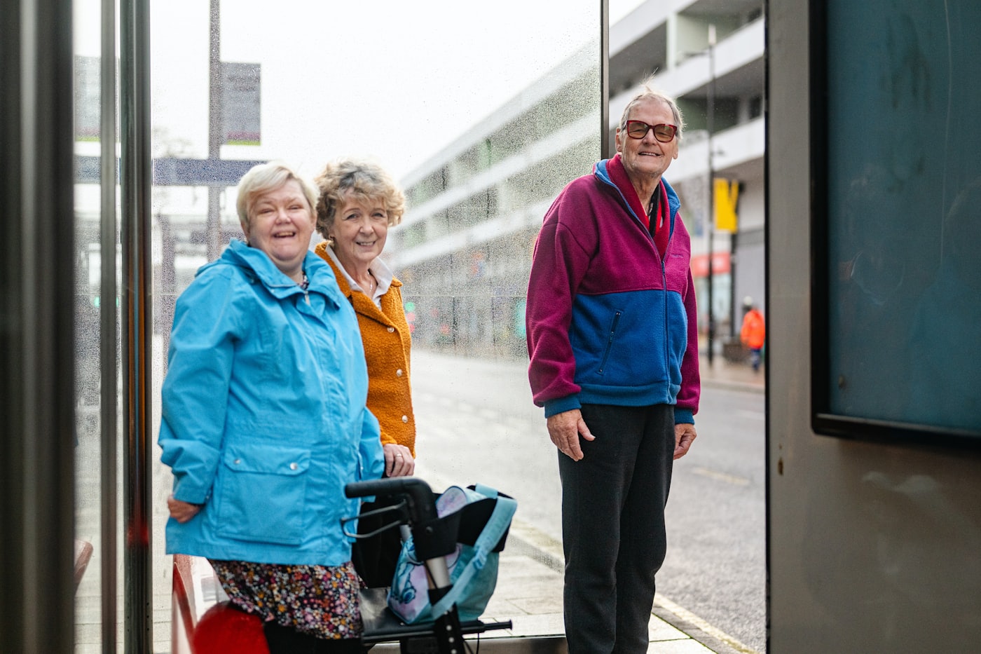 Older adults socializing together outdoors